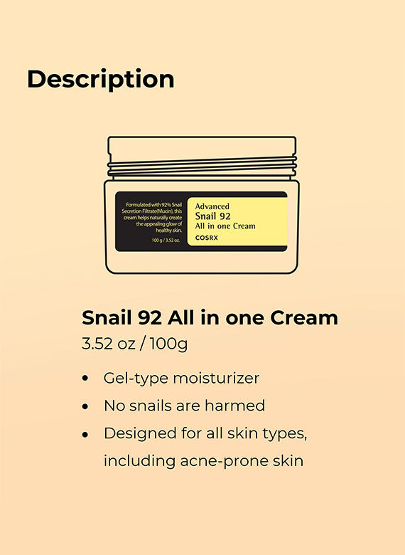 COSRX Advanced Snail Mucin 92 All In One Cream (100ml)