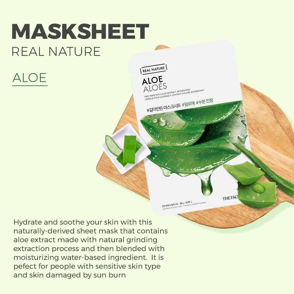 CIETTE BEAUTY - THE FACE SHOP Real Nature Aloe Face Mask (20g)