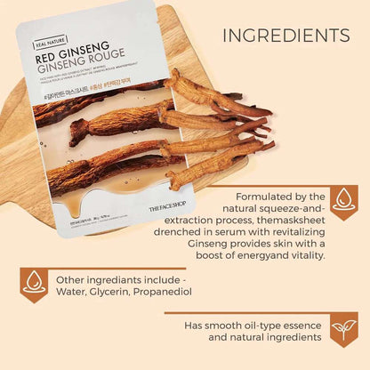 THE FACE SHOP Real Nature Red Ginseng Face Mask (20g)