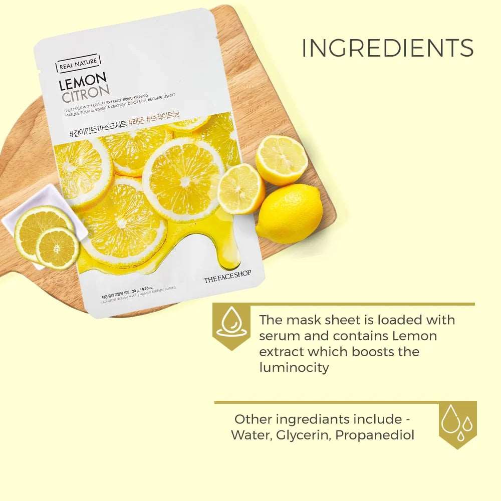 THE FACE SHOP Real Nature Lemon Face Mask (20g)