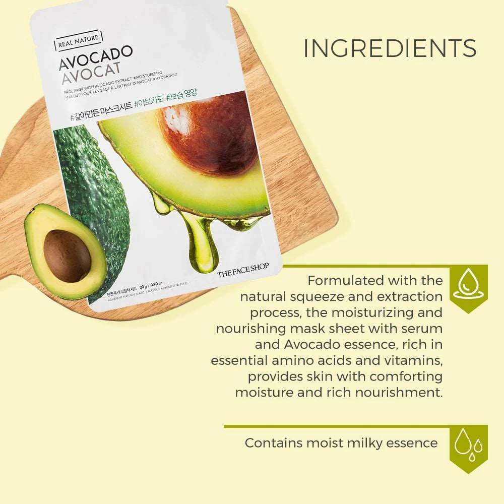 THE FACE SHOP Real Nature Avocado Face Mask (20g)