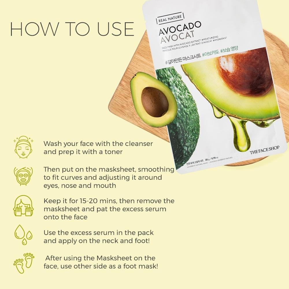 THE FACE SHOP Real Nature Avocado Face Mask (20g)