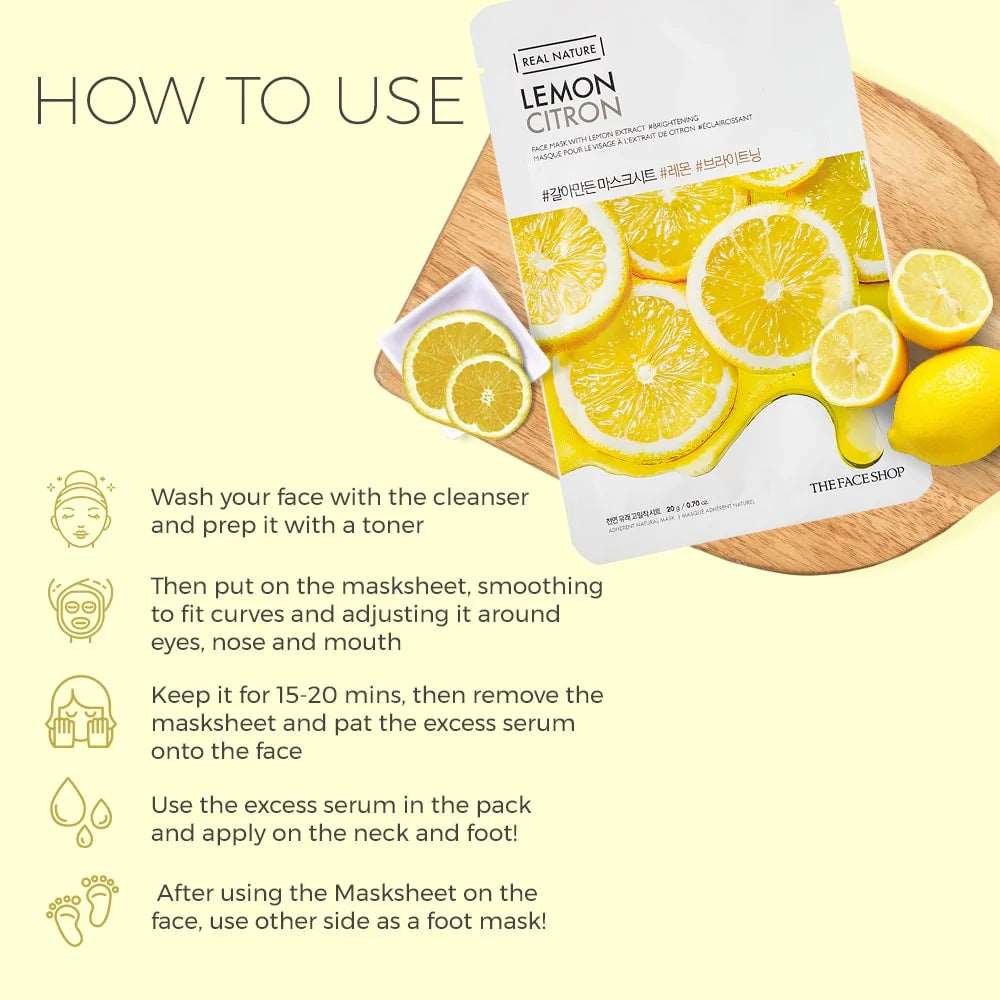 THE FACE SHOP Real Nature Lemon Face Mask (20g)