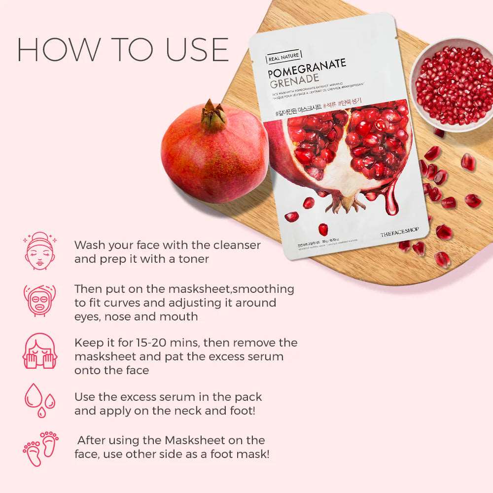 THE FACE SHOP Real Nature Pomegranate Face Mask (20g)