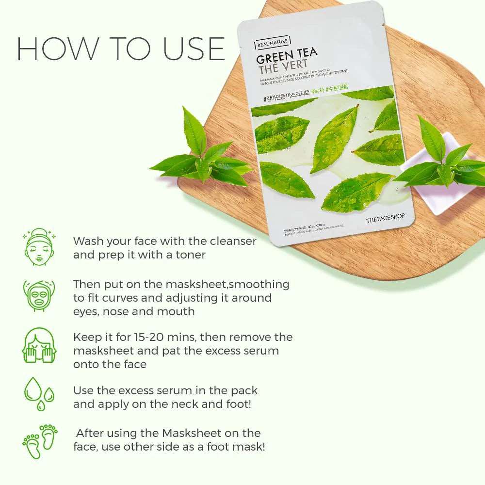 THE FACE SHOP Real Nature Green Tea Face Mask (20g)