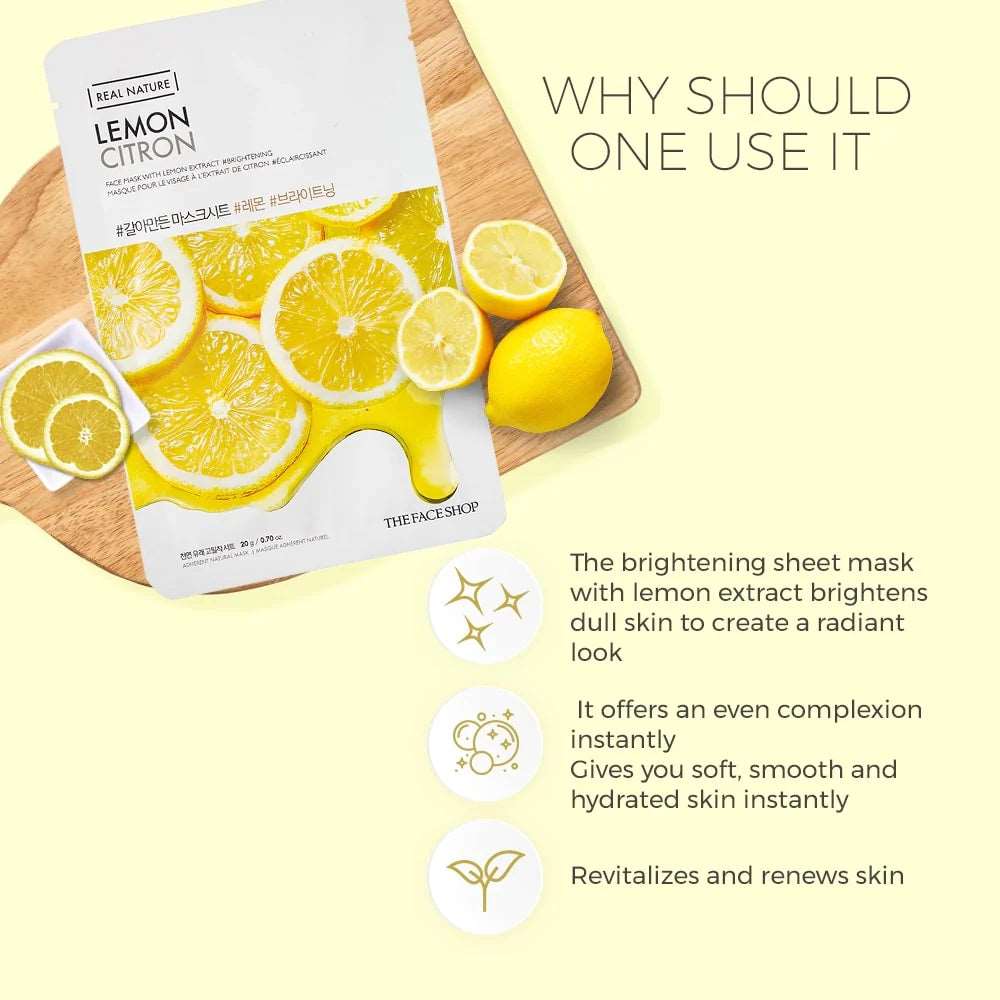 THE FACE SHOP Real Nature Lemon Face Mask (20g)