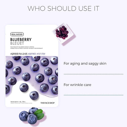 THE FACE SHOP Real Nature Blueberry Face Mask (20g)