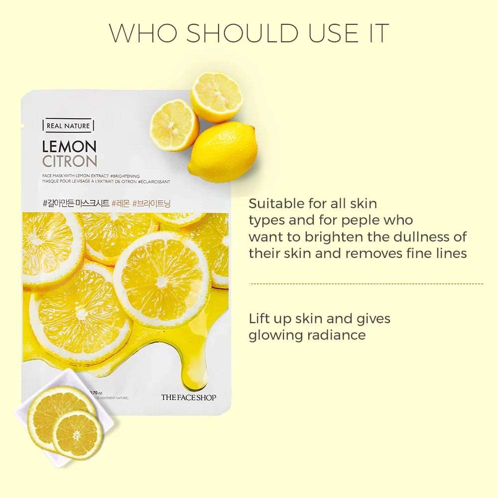 THE FACE SHOP Real Nature Lemon Face Mask (20g)