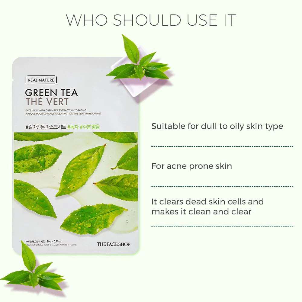 THE FACE SHOP Real Nature Green Tea Face Mask (20g)