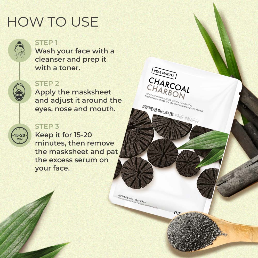 CIETTE BEAUTY - THE FACE SHOP Real Nature Charcoal Face Mask (20g)