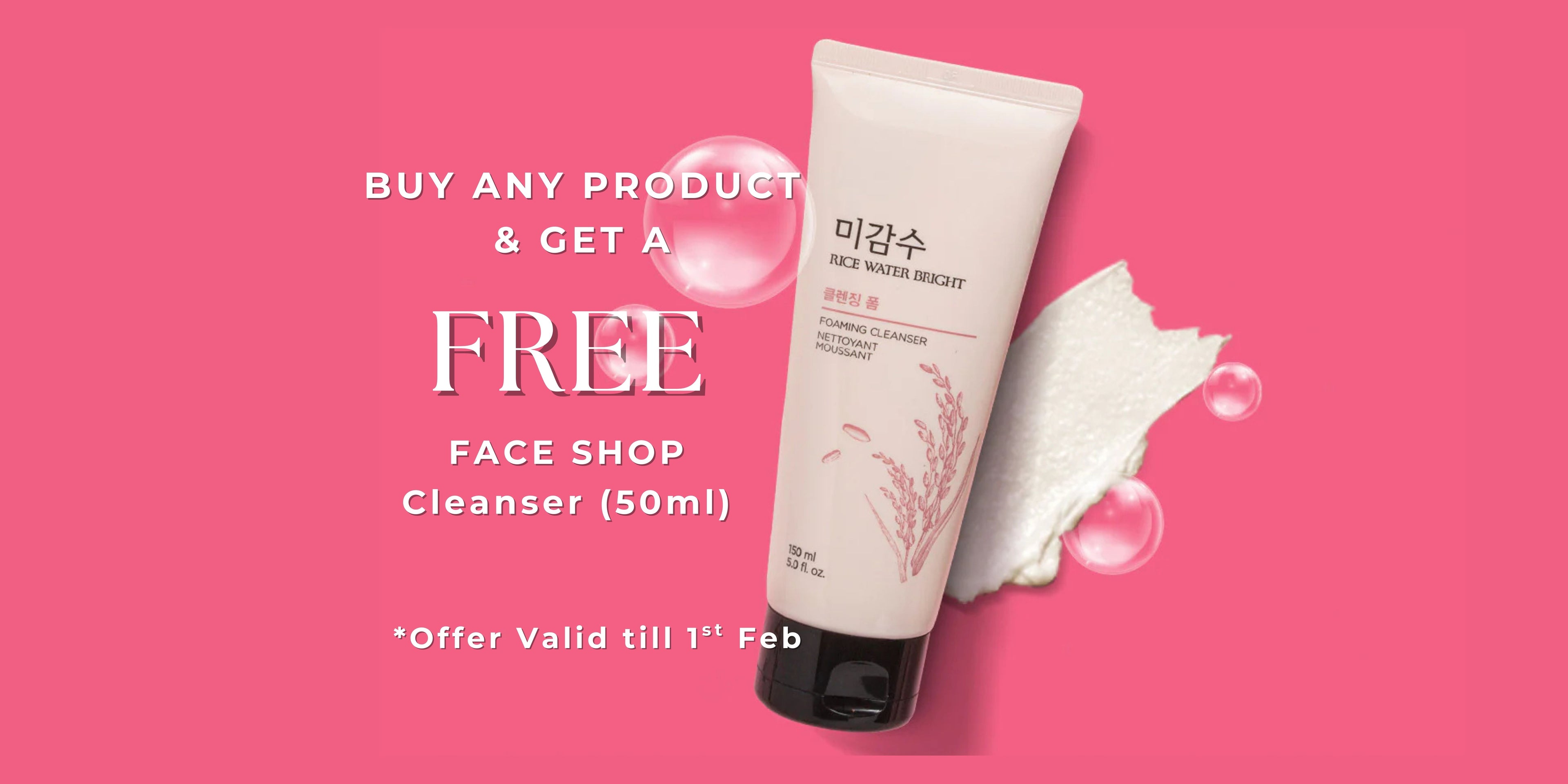 The Face Shop Rice Water Bright Foaming Cleanser CIETTE BEAUTY 