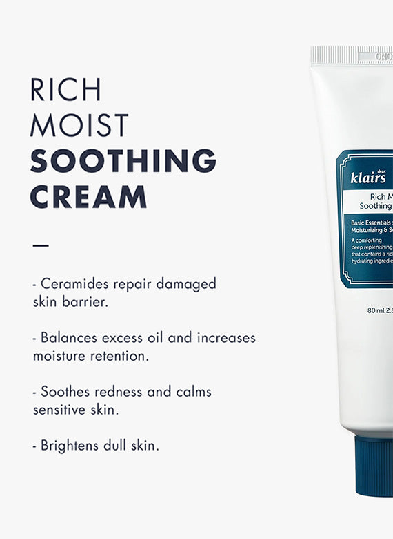 CIETTE BEAUTY - DEAR, KLAIRS Rich Moist Soothing Cream (80ml)