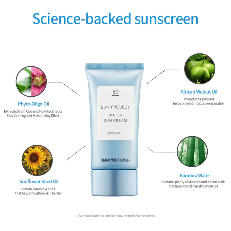 CIETTE BEAUTY - THANK YOU FARMER Sun Project Water Sun Cream SPF50+PA+++ (50ml)